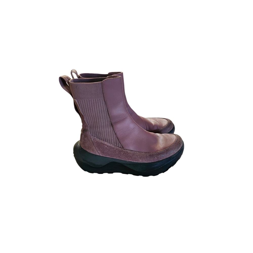 The North Face Halseigh Knit Women's Size 9 Mauve Purple Leather Chelsea Boots